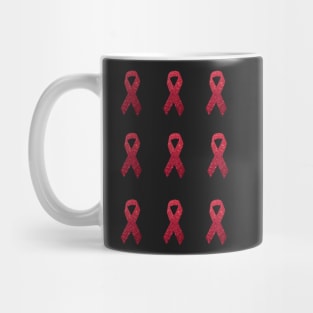 Red Faux Glitter Awareness Ribbon Pack Mug